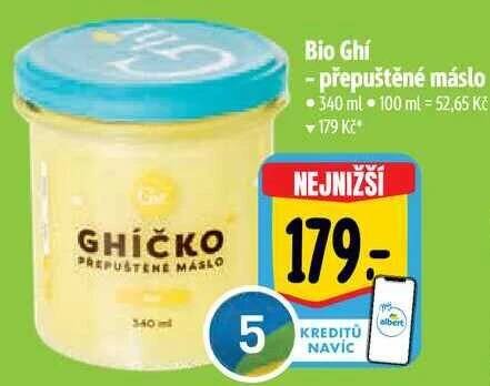 Bio Chí - přepuštěné máslo, 340 ml