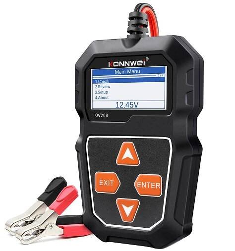 KONNWEI KW208 12V Tester autobaterií 100 až 2000CCA Startovací Tester nabíjecích obvodů Analyzátor akumulátorů 12V akumulátorové nářadí