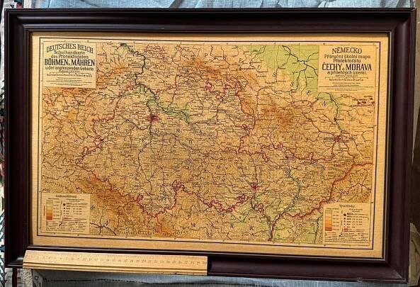 Příruční školní mapa protektorátu Čechy a Morava, 1941