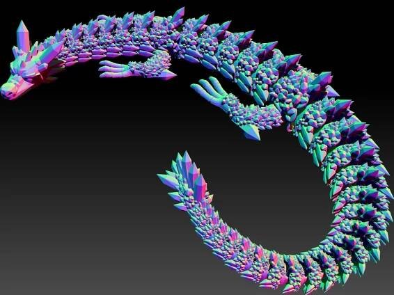 Preview11.jpg ARTICULATED DRAGON - FLEXI CRYSTAL DRAGON 3D PRINT