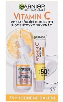Garnier Skin Naturals Vitamin C denní pleťové sérum Skin Naturals Vitamin C Brightening Super Serum 30 ml + denní pleťový fluid Skin Naturals Vitamin C Daily UV Invisible SPF50 40 ml pro ženy