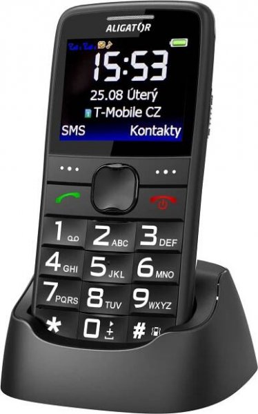 Aligator A675 Senior Black - Mobilní telefon