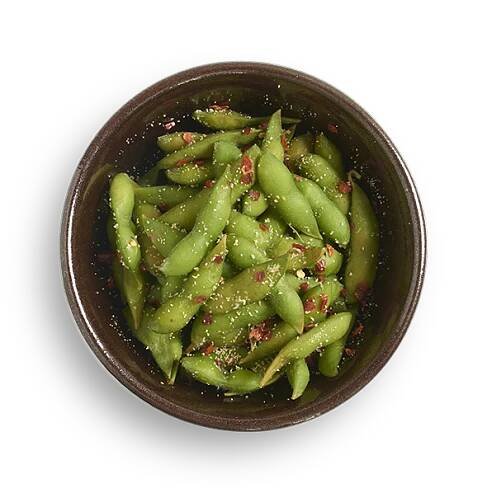 edamame with chilli garlic salt