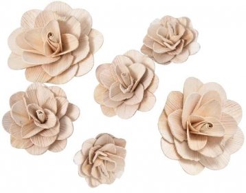 Sušené květy Růže z dřevěné dýhy |ATELIER ROMANTICA