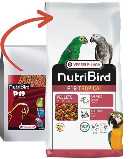 VERSELE-LAGA Granule Nutribird P19 Tropical 10 kg pro chovnou sezónu 