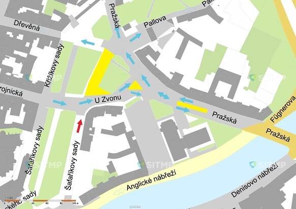 Dopravní situace - mapa