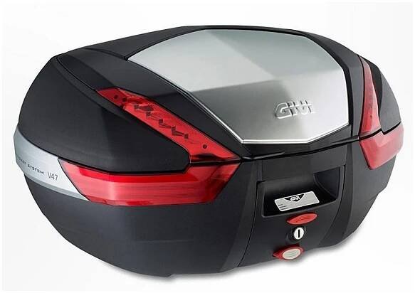 Givi V47 Monokey Top Case Matte Black/Silver / Top Case Only [Open Box]