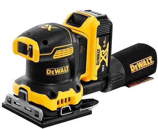 Aku bezuhlíková vibrační bruska 18V XR 2x 5,0Ah Li-Ion DCW200P2 DeWALT