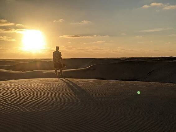 Adolfo Lopez Mateos sand dunes at sunset