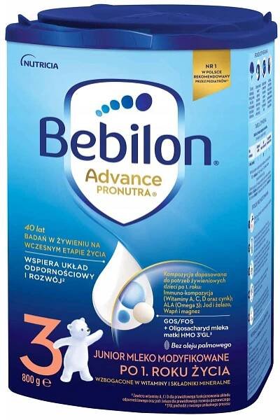 Bebilon Modifikované mléko Advance Pronutra 3 Junior Další po roce 800 g
