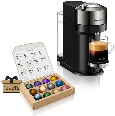 NESPRESSO KRUPS Vertuo Next Deluxe Dark Chrome XN910C10