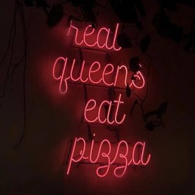 queen eat pizza neon sign custom