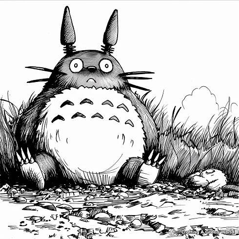 Story Scene Totoro Coloring Pages 2