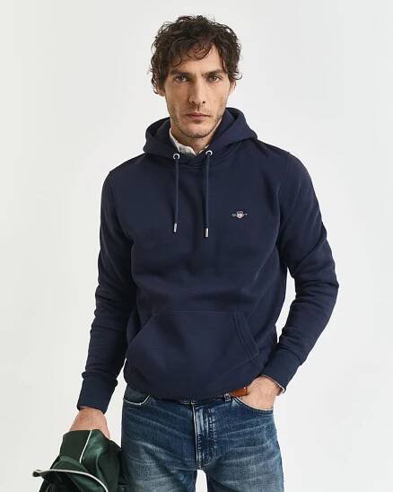 Pánská mikina MIKINA GANT REG SHIELD HOODIE EVENING BLUE