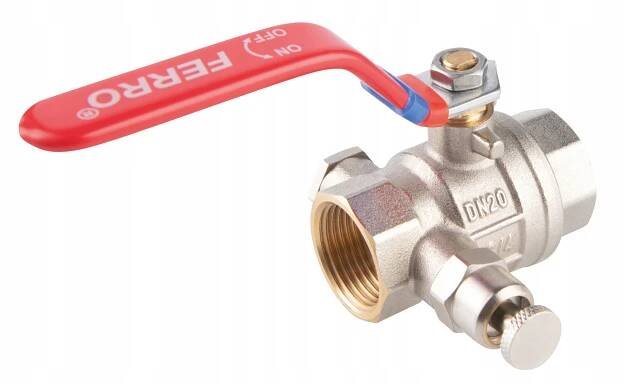Kulový kohout GW-GW s pákou, odvzdušňovačem a zátkou, 1-2", F-Power