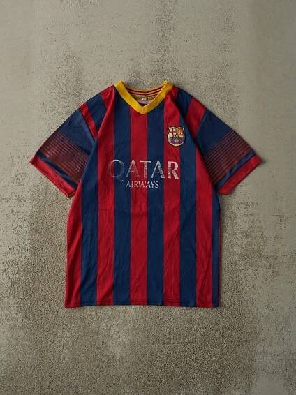 Vintage Y2K Red & Blue FC Barcelona #11 Neymar Jr. Soccer Jersey (S/M)