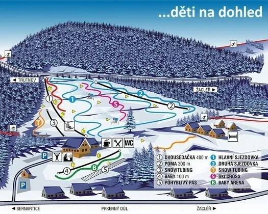 Ski areál Prkenný Důl - Bret Family SkiPark - informace a mapa