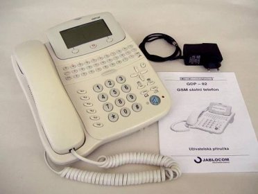 GSM stolní telefon GDP-02 výrobce Jablotron na SIM mobilního operátora