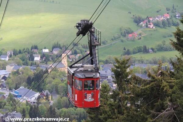 Pohlednice Pražských tramvají... ...od visuté lanové dráhy na Fichtelberg