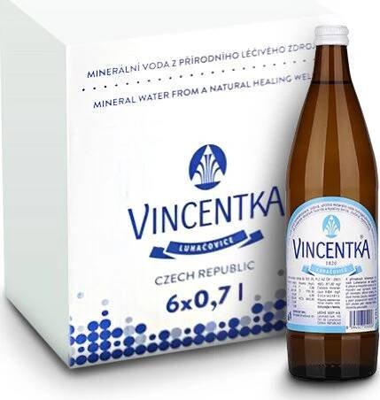 Vincentka Léčivá pramenitá voda 6 x 0,7 l od 48 Kč