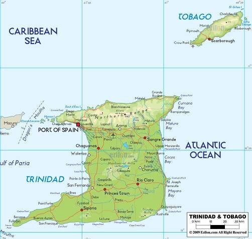 Maps of Trinidad and Tobago | Collection of maps of Trinidad and Tobago | North America | Mapsland | Maps of the World