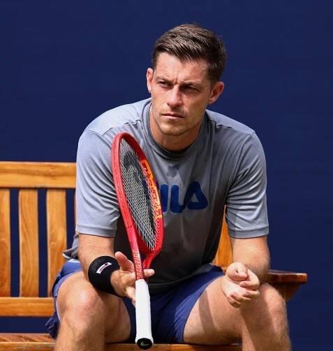 Neal Skupski of Great Britain at a tennis practice.