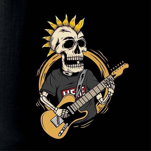 Punk rock kytarista - Heavy new - Triko pánské