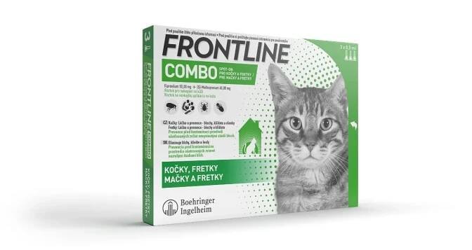 FRONTLINE COMBO spot-on pro CAT 3 x 0,5 ml 3x0,5 ml, roztok pre mačky