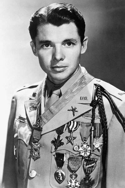 Audie Murphy, World War II's most decorated hero, poses for a portrait. 