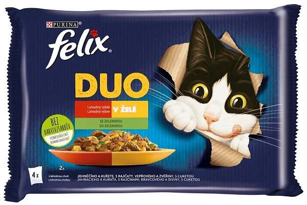 Felix Fantastic DUO jehněčí a kuře s rajčaty, vepřové a zvěřina s cuketou 4 x 85 g