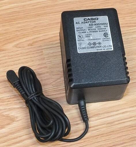 Casio Ad-a95100iu 120v AC - 9v DC Power Adapter ADA95100IU