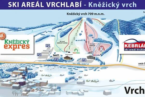Ski areál Kněžický vrch Kebrlák Vrchlabí