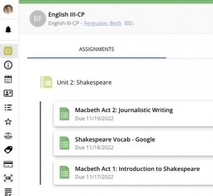 Screenshot of OnCourse Classroom LMS assignment