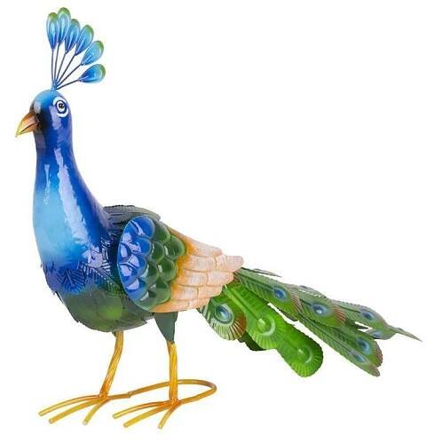 MagicHome Mecco páv plechový 76 x 30 x 46 cm modrý/zelený