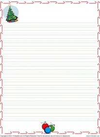 Kostenloses Christmas Lined Writing Paper Template for Kids With Regard To Christmas Note Paper Template