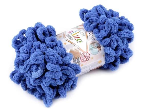 Pletací příze Alize Puffy 100 g, střední, 35 (141) modrá královská (bal. 1)