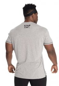 Gasp BASIC UTILITY TEE GREY MELANGE – pánské sportovní fitness tričko Gasp světle šedé