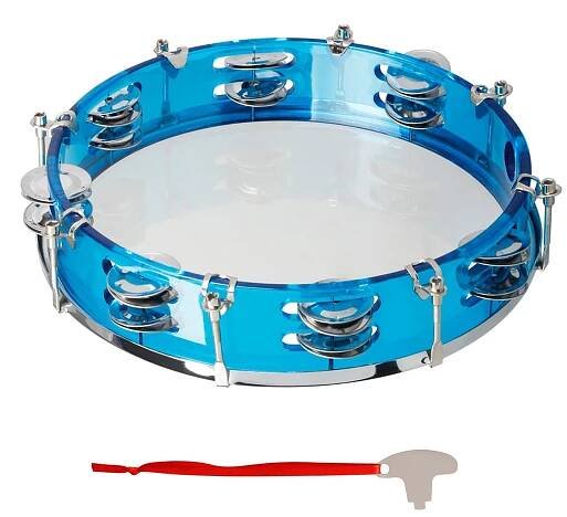10 Zoll handgehaltenes zweireihiges Tamburin-Schlagzeug-Schlagzeug-Percussion-Instrument