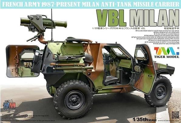 Tiger Model 1/35 Panhard VBL se střelami MILAN francouzské vozidlo-stíhač tanků