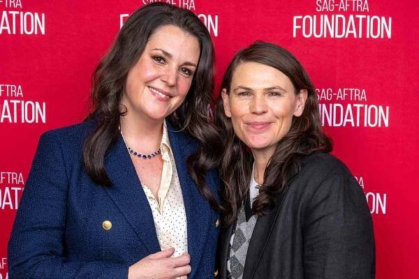 Melanie Lynskey (L) and Clea DuVall attend the SAG-AFTRA Foundation Conversations Presents Melanie Lynskey Career Retrospective event