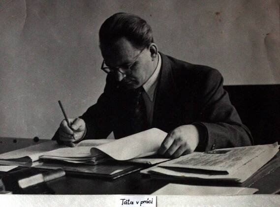 Karel Šváb v práci - po válce