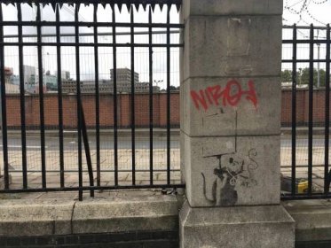 Banksy stencil of a rat in Mount Pleasant London