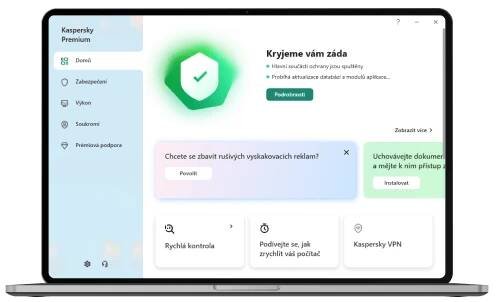 Rozhraní aplikace Kaspersky Standard