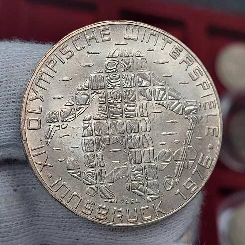 Investiční mince • 100 Schilling 1976 • Olympiáda Innsbruck
