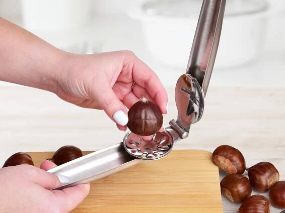 CHEF | 2v1 nerezový louskáček a kleště na ořechy a jedlé kaštany | 16 cm