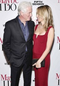 Richard Gere and Alejandra Silva attend a special screening of "Maybe I Do" hosted by Fifth Season and Vertical at Crosby Street Hotel on January 17, 2023 in New York City
