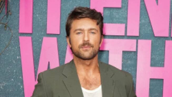 Brandon Sklenar at the 'It Ends With Us' premiere in New York City.