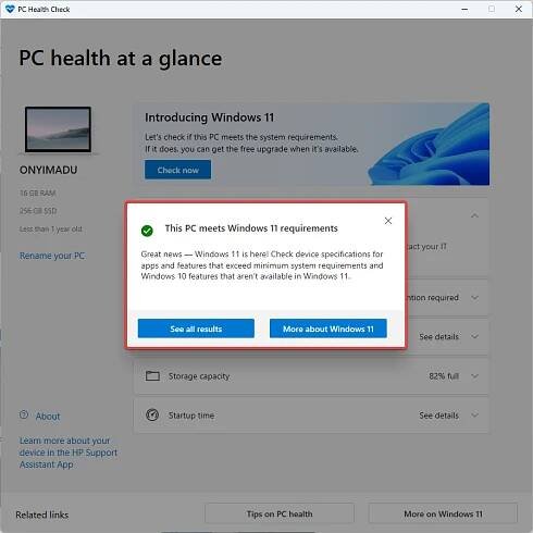 pc health check Windows 11