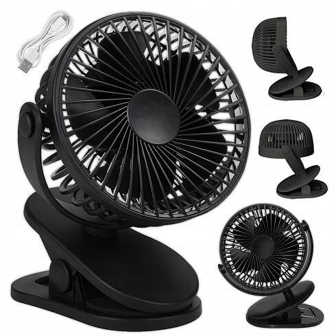 STOLNÍ VENTILÁTOR BEZDRÁTOVÝ STOJÍCÍ VĚTRÁK 1200 mAh NA AKUMULÁTOR USB