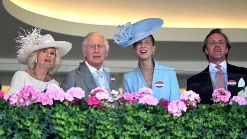 Královna Camilla, král Karel III., Gabriella Windsor a Thomas Kingston